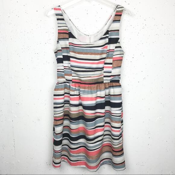 Aqua Sleeveless Striped Tank Dress Size Medium - Picture 1 of 9